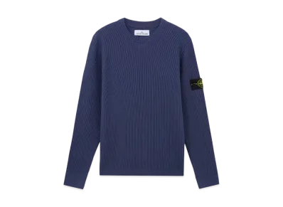 Stone Island 553C2 Full Rib RWS Wool "Mid Blue"
