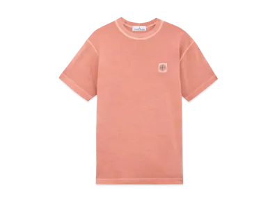 Stone Island 23757 Organic Cotton Jersey Fissato Effect "Orange"