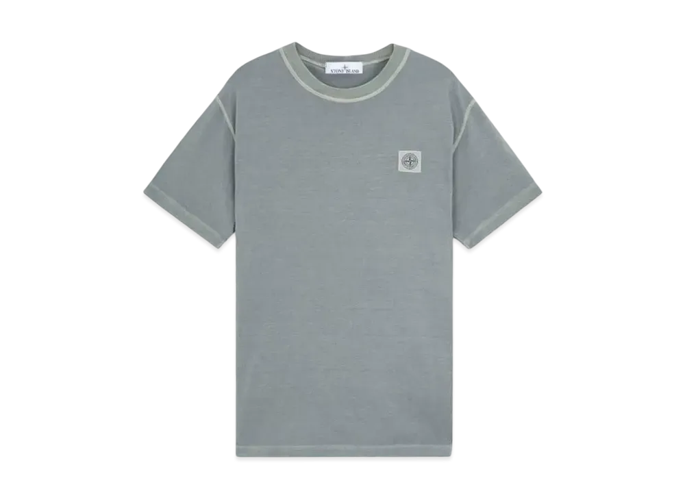 Stone Island 23757 Organic Cotton Jersey Fissato Effect "Green Gray"