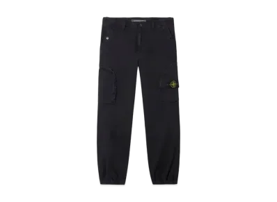 Stone Island 3100004 Stretch Organic Broken Twill Cotton Old Effect "Black"