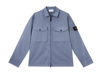 Stone Island 1200128 Organic Stretch Cotton Satin "Avio Blue"