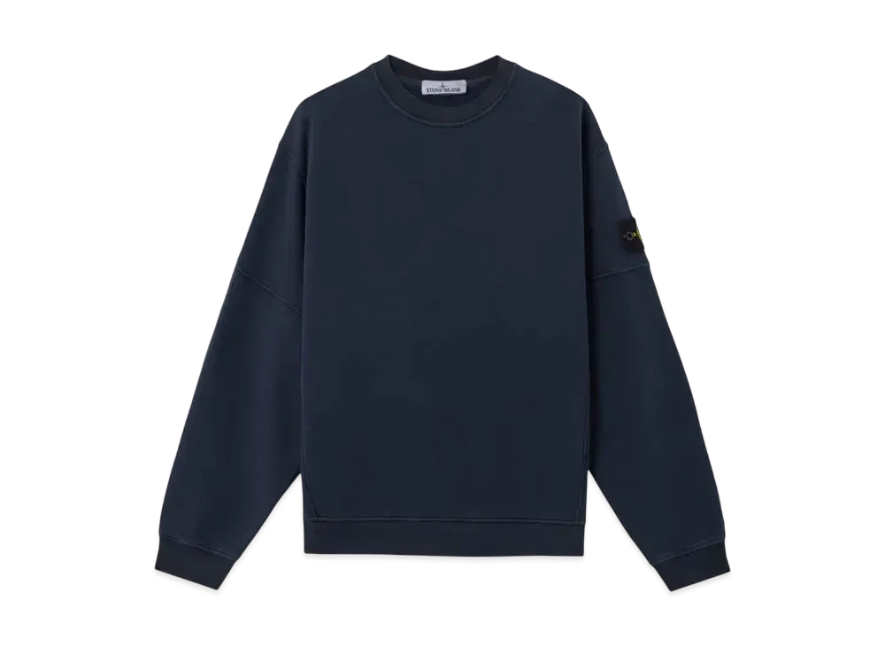 Stone Island 6100032 Organic Cotton Diagonal Fleece Old Effect "Navy Blue"