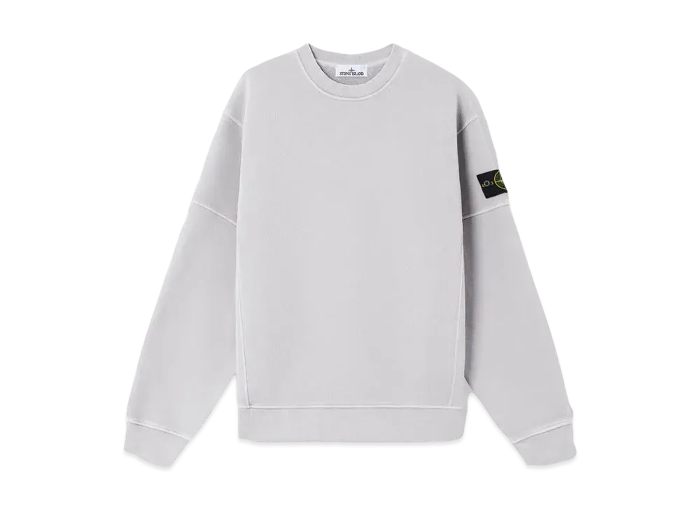 Stone Island 6100032 Organic Cotton Diagonal Fleece Old Effect "Pearl Grey"
