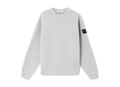Stone Island 6100032 Organic Cotton Diagonal Fleece Old Effect "Pearl Grey"