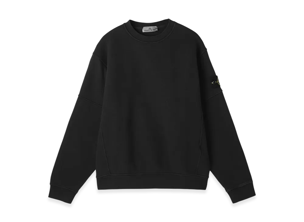 Stone Island Sweatshirt 6100032 Organic Cotton Diagonal Fleece 'Old' Effect "Black"