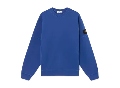 Stone Island 6100032 Organic Cotton Diagonal Fleece Old Effect "Bright Blue"