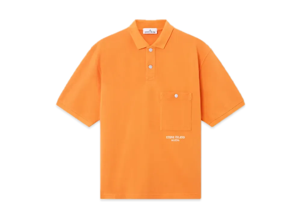 Stone Island Marina 2200004 Organic Cotton Macro Pique "Orange"