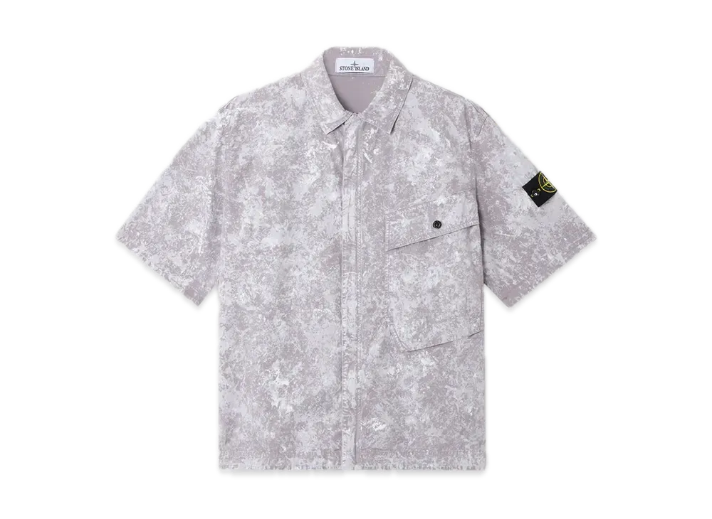 Stone Island 1100013 White Pigment On Tela Paracadute Stretch-TC "Pearl Grey"