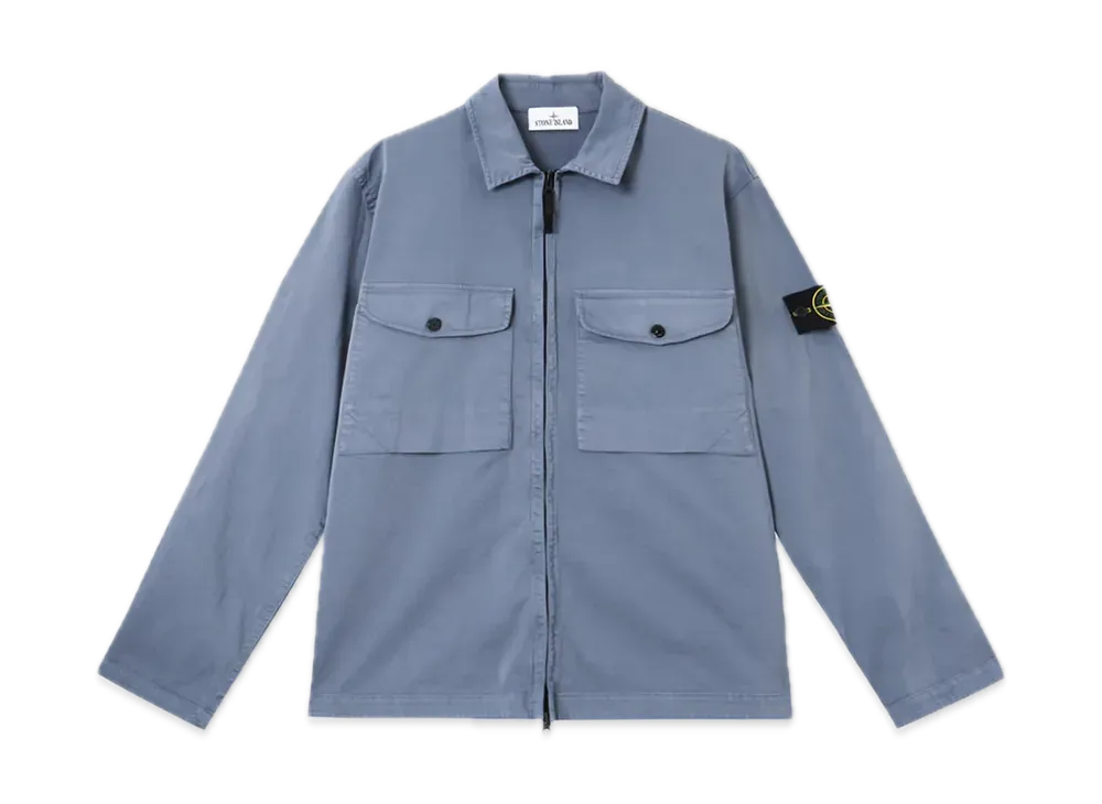 Stone Island 1200128 Organic Stretch Cotton Satin "Avio Blue"