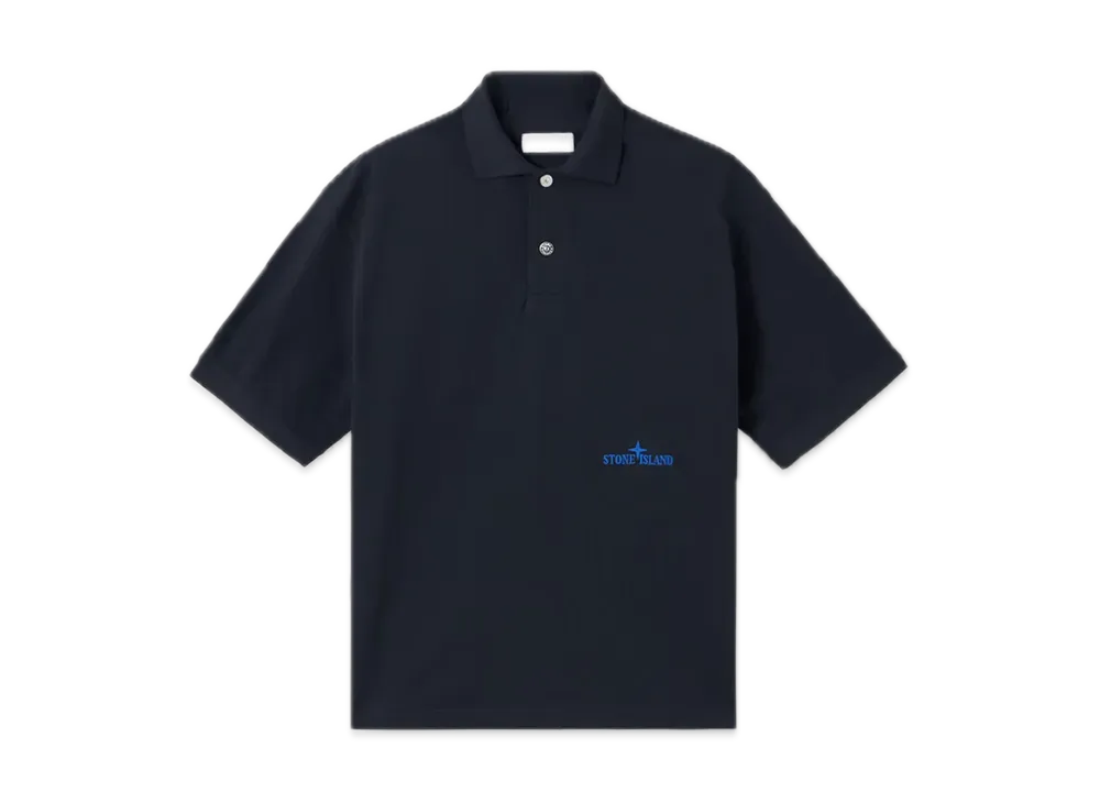 Stone Island 2200002 50/2 Organic Cotton Pique "Navy Blue"