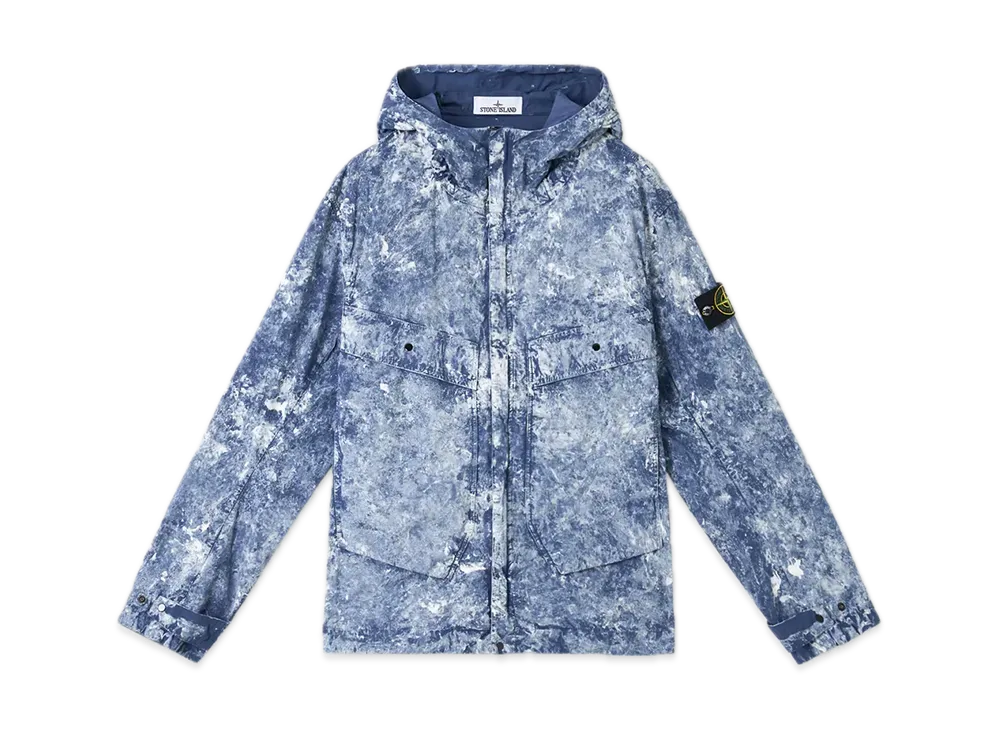 Stone Island 4100076 White Pigment On Tela Paracadute Stretch-TC "Marine Blue"