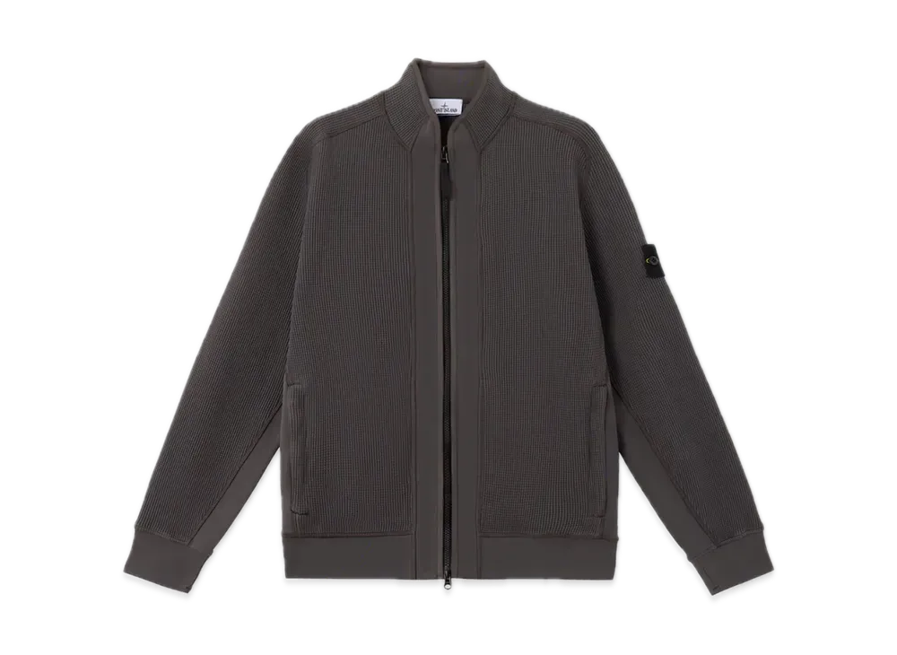 Stone Island 6100007 Organic Cotton Waffle Fleece "Charcoal Gray"