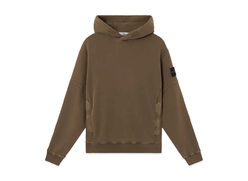 Stone Island 6100033 Organic Cotton Diagonal Fleece Old Effect "Military Green"