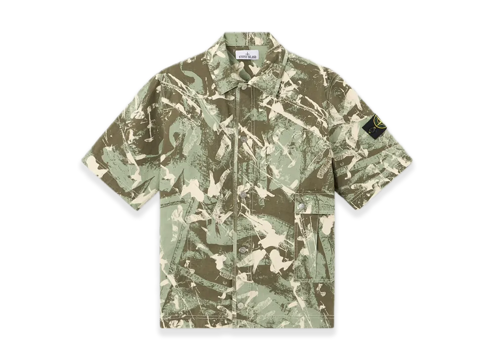 Stone Island 1100012 Scan Camo On StreTCh Ripstop-Ovd "Military Green"