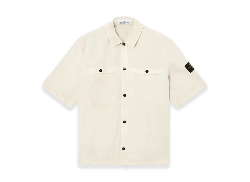 Stone Island 1200029 Brushed Organic Cotton Canvas 'OLD' Effect "Sand"