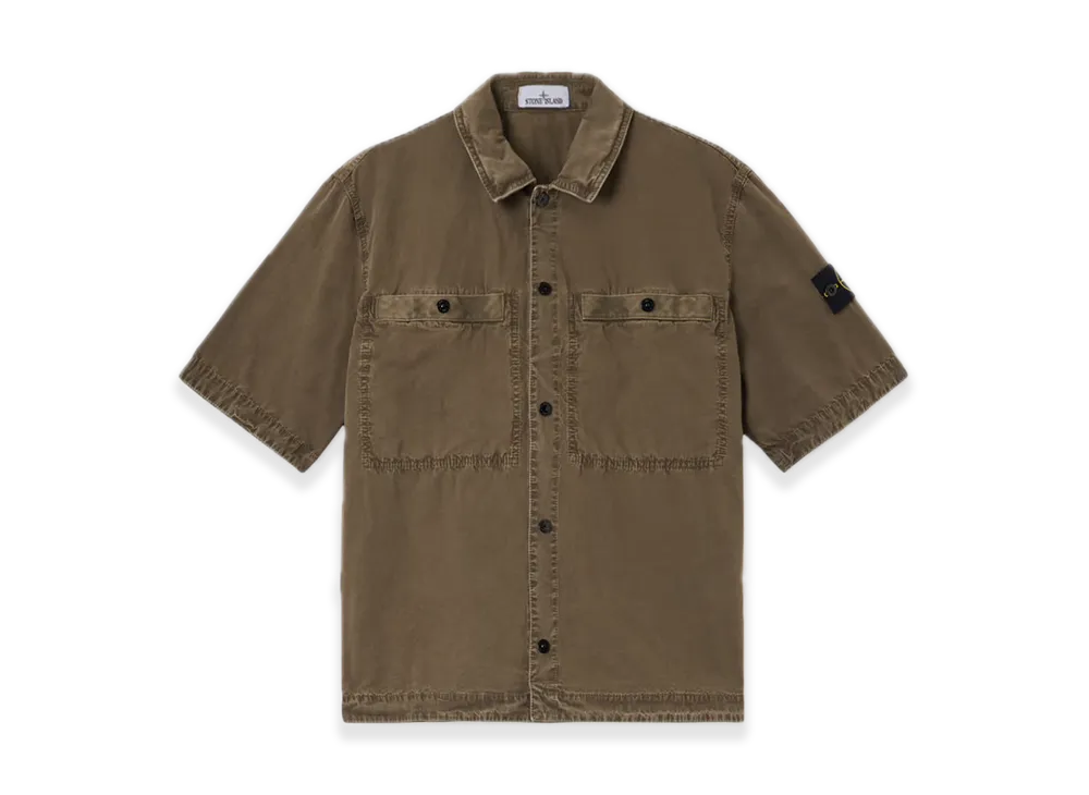 Stone Island 1200029 Brushed Organic Cotton Canvas 'OLD' Effect "Military Green"