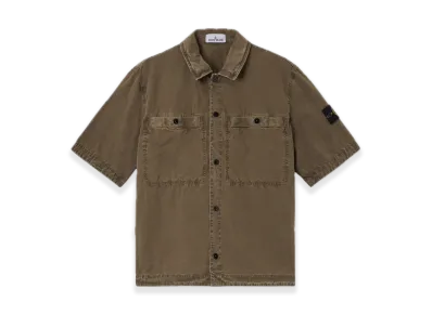 Stone Island 1200029 Brushed Organic Cotton Canvas 'OLD' Effect "Military Green"