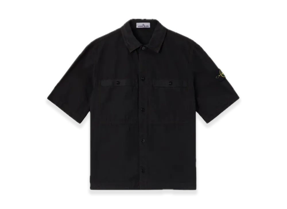 Stone Island 1200029 Brushed Organic Cotton Canvas 'OLD' Effect "Black"