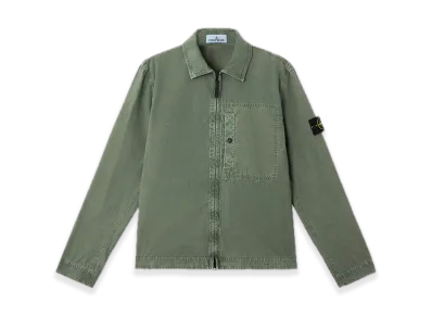 Stone Island 1200032 Brushed Organic Cotton Canvas 'OLD' Effect "Musk Green"