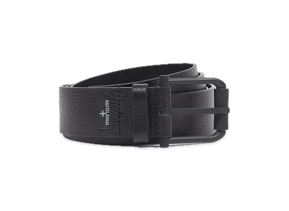 Stone Island 9300947 Tumbled Leather "Black"