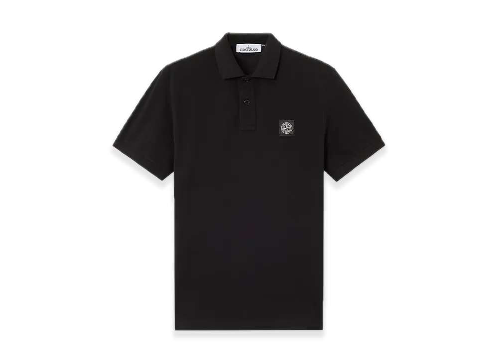 Stone Island 22002SC Organic Cotton Elastane Pique "Black"