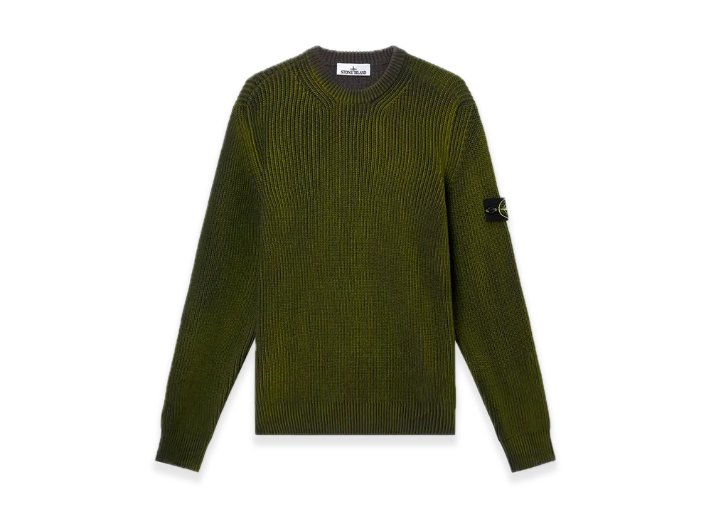Stone Island 5100016 Fisherman'S Rib Organic Cotton With Two-Colour Spray "Fern Green"