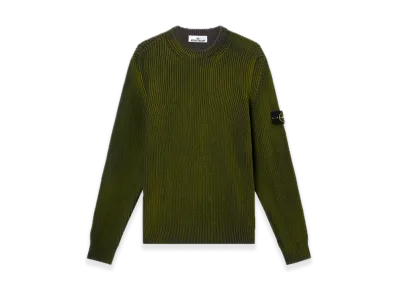 Stone Island 5100016 Fisherman'S Rib Organic Cotton With Two-Colour Spray "Fern Green"