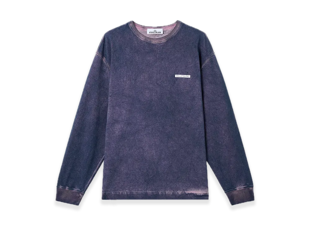 Stone Island 6100024 Compact Organic Cotton Jersey 'Velo' Effect "Ink Blue"