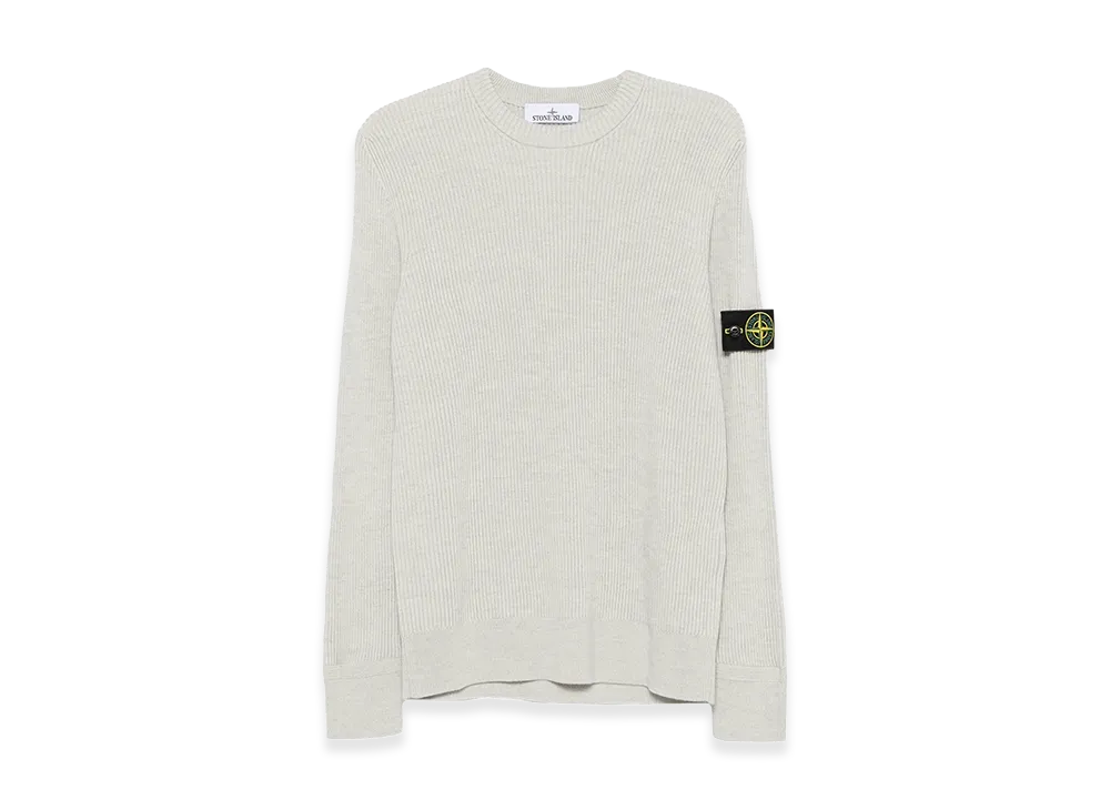 Stone Island Crewneck Sweater with Ribbed Trims "Sandmelange"