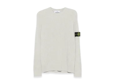 Stone Island Crewneck Sweater with Ribbed Trims "Sandmelange"