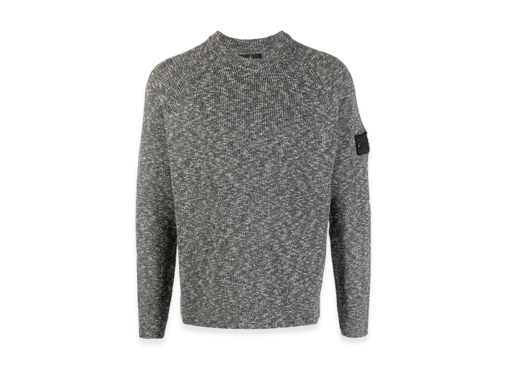 Stone Island Shadow Project 5121R Patterned Slub Dry Yarn Mock Neck Knit - 23SS "Black"