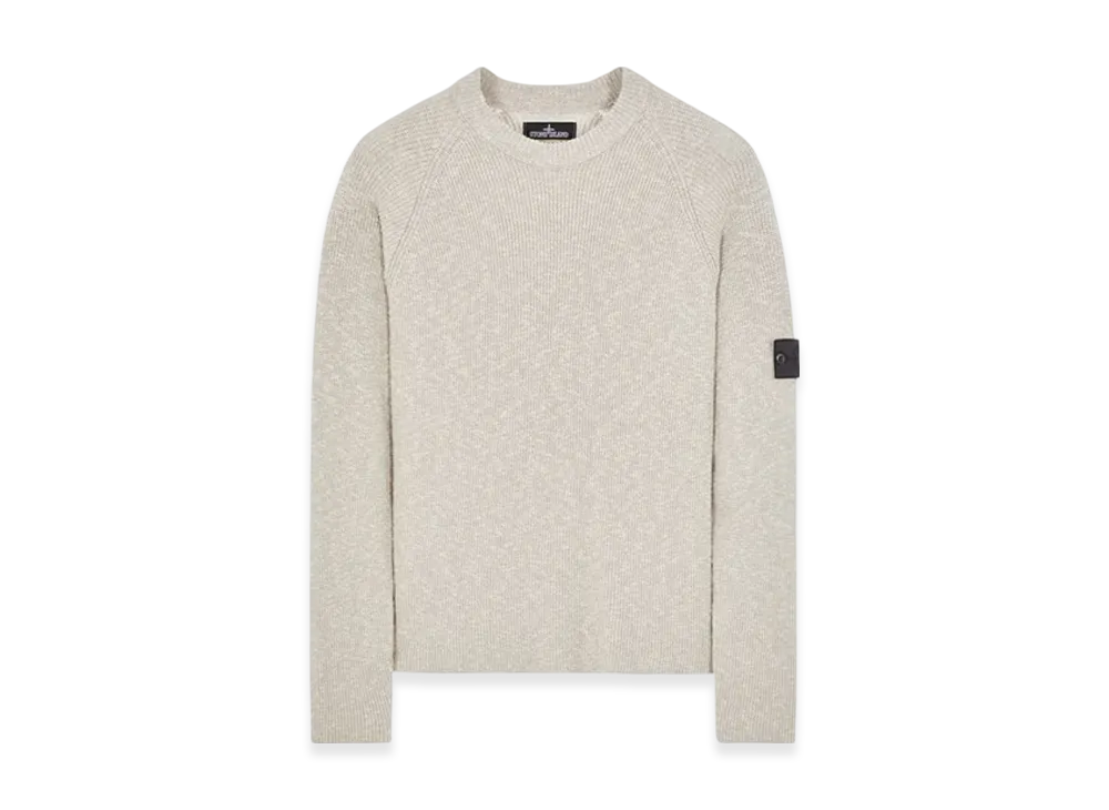 Stone Island Shadow Project 5121R Patterned Slub Dry Yarn Mock Neck Knit - 23SS "Butter"
