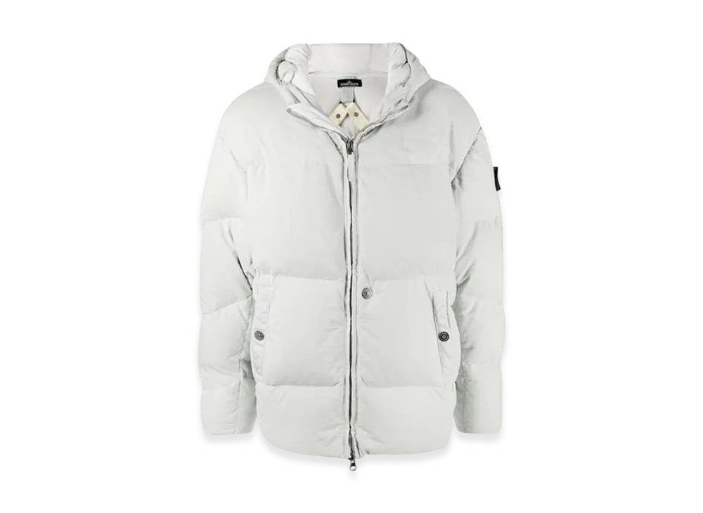 Stone Island Shadow Project 40103 High Density R-Nylon Jersey Garment Dyed Hooded Down Jacket - 21FW "Pearl Gray"