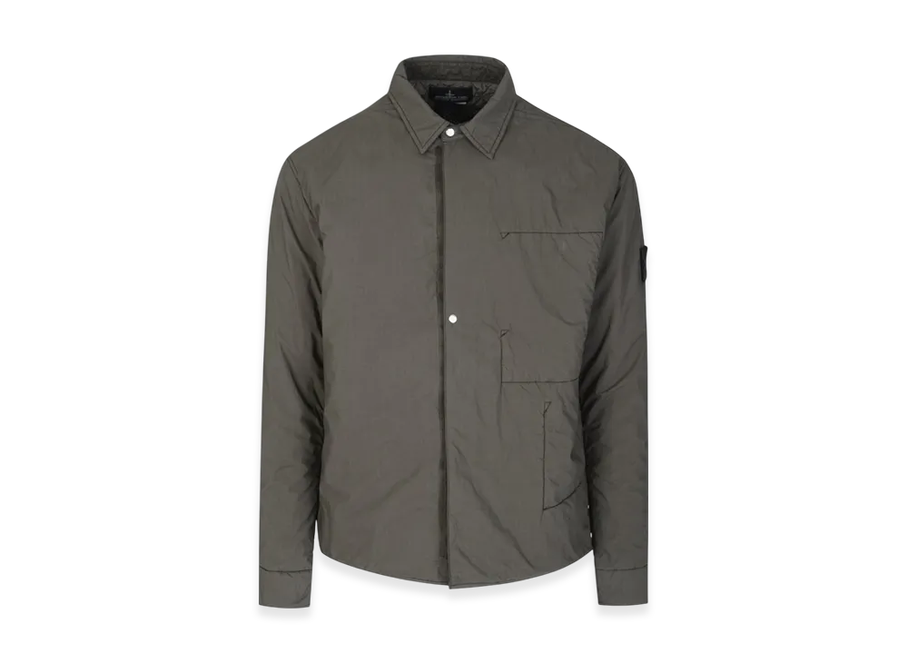 Stone Island Shadow Project 10412 HD Pelle OVO Cotton-TC Padded Overshirt - 22SS "Fango"