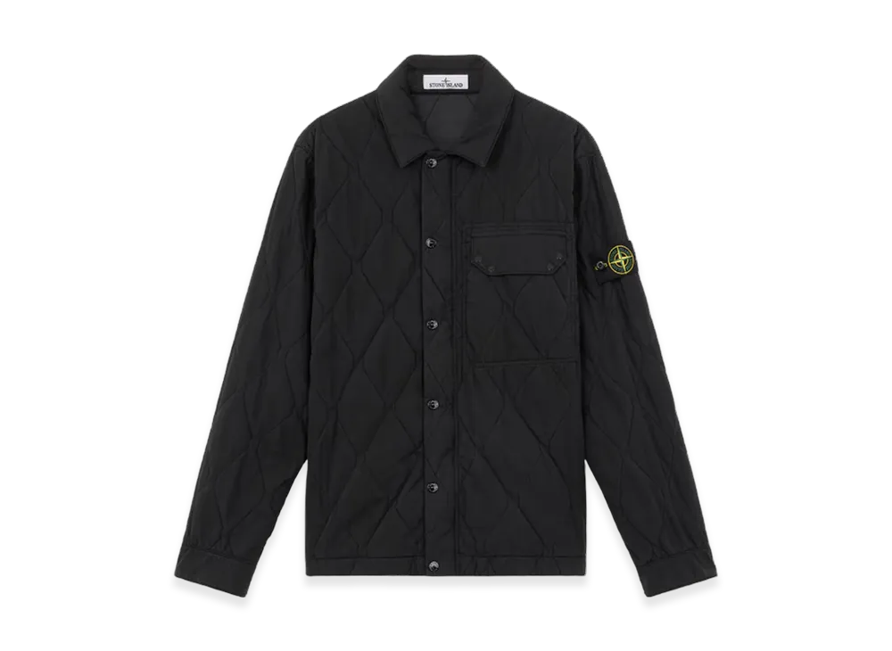 Stone Island Q0633 50 Fili Nylon Cotton Shirt Jacket with Internal Padding - 24FW "Black"