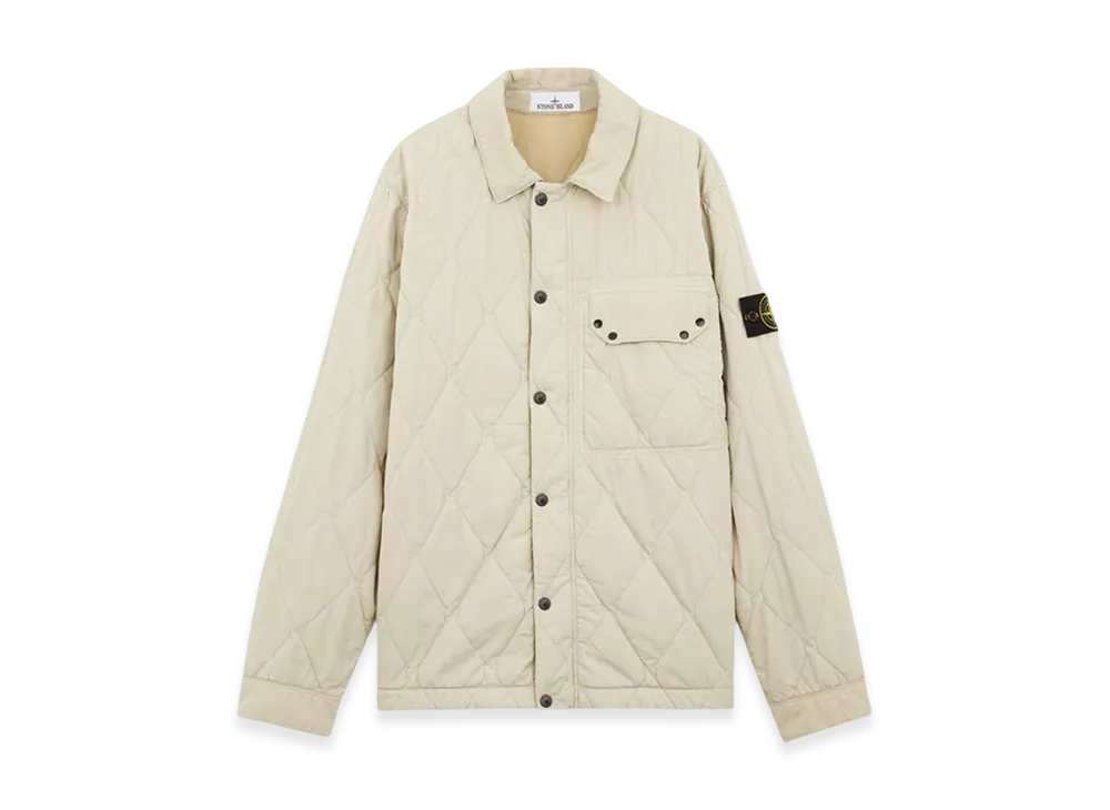 Stone Island Q0633 50 Fili Nylon Cotton Shirt Jacket with Internal Padding - 24FW "Off White"