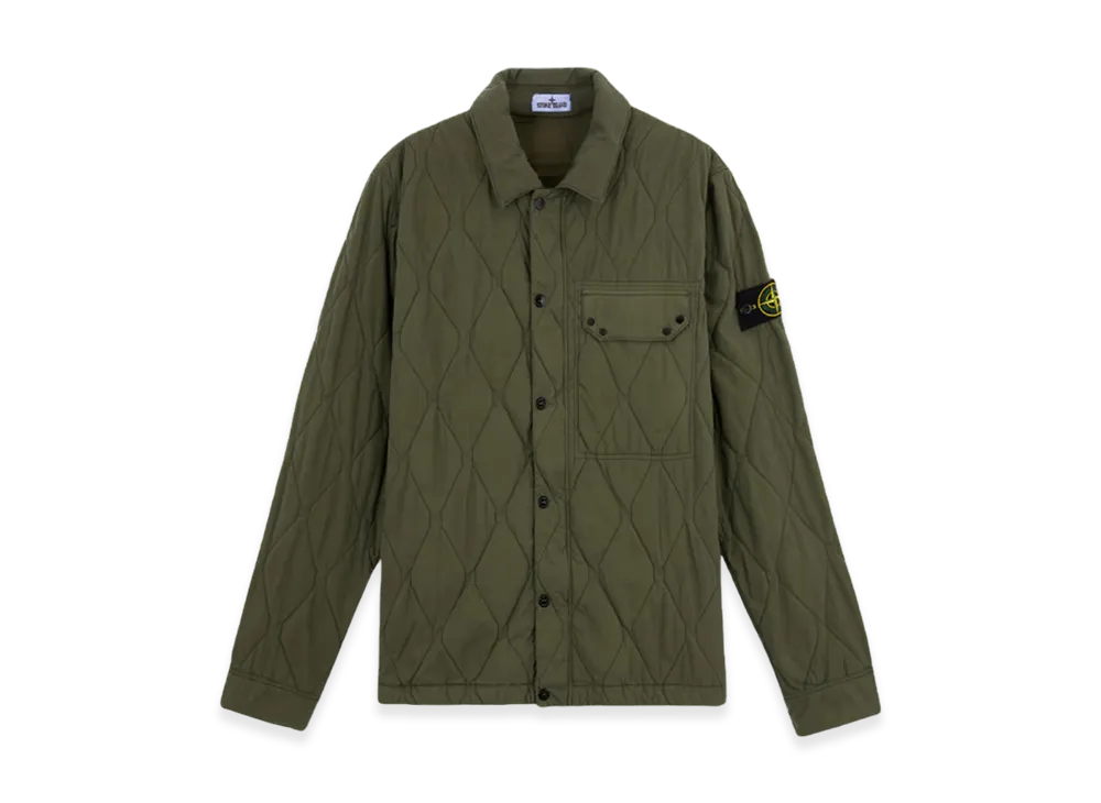 Stone Island Q0633 50 Fili Nylon Cotton Shirt Jacket with Internal Padding - 24FW "Musk Green"