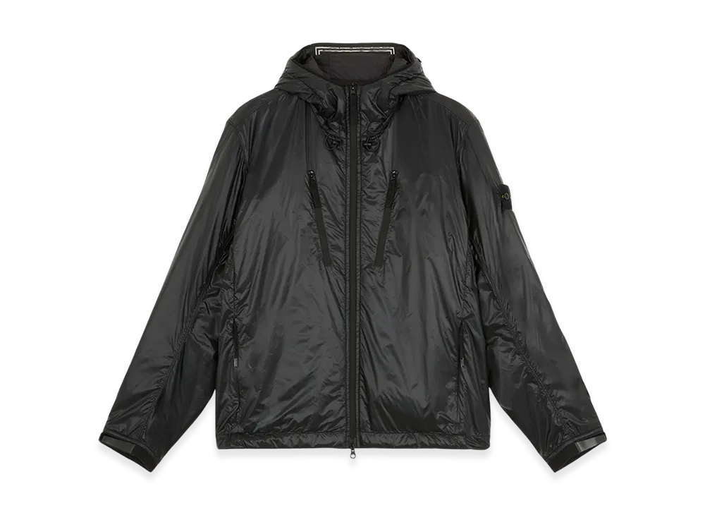 Stone Island Q0425 Pertex Quantum Made From Netplus with Primaloft Insulation Technology Light Packable Blouson with Hood - 24FW "Black"