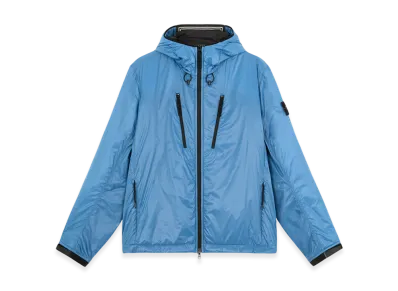 Stone Island Q0425 Pertex Quantum Made From Netplus with Primaloft Insulation Technology Light Packable Blouson with Hood - 24FW "Avio Blue"