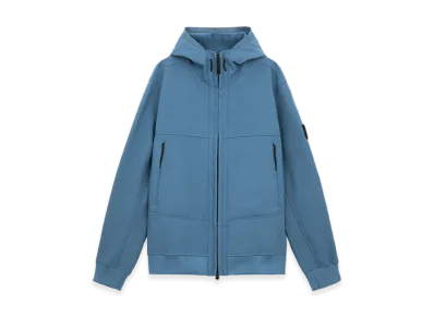 Stone Island Q0322 Soft Shell-R E.Dye Technology in Recycled Polyester Wind and Water Resistant Hooded Jacket - 24FW "Avio Blue"