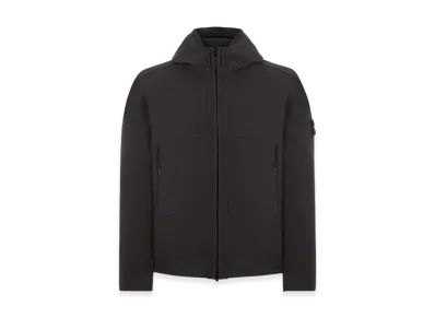 Stone Island Q0322 Soft Shell-R Hooded Zip-Up Jacket - 24FW "Black"