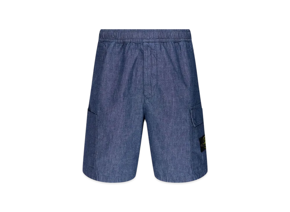 Stone Island L1407 Chambray Canvas Bermuda Shorts - 21SS "Wash"