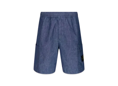 Stone Island L1407 Chambray Canvas Bermuda Shorts - 21SS "Wash"