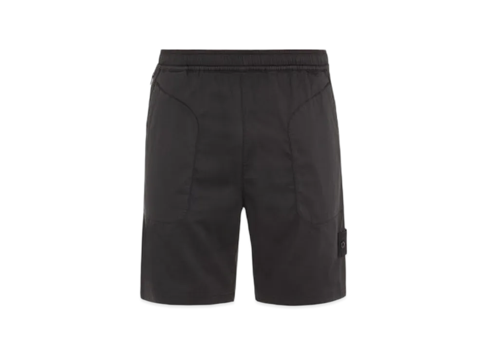 Stone Island L13F2 Ghost Piece Stretch Cotton Lyocell Garment Dyed Bermuda Shorts - 22SS "Black"