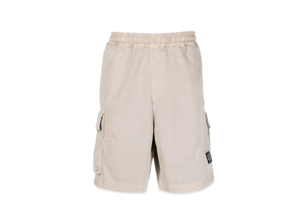 Stone Island L1304 Organic Cotton Old Treatment Cargo Bermuda Shorts - 23SS "Dove Grey"