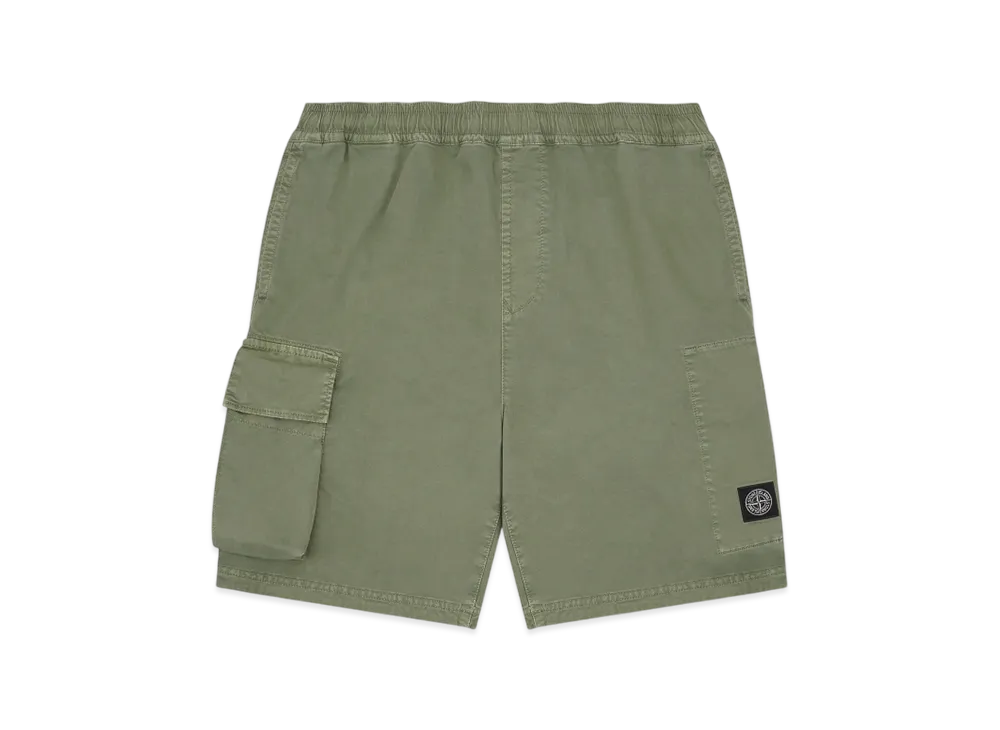Stone Island L1304 Organic Cotton Old Treatment Cargo Bermuda Shorts - 23SS "Sage Green"