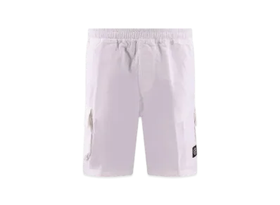Stone Island L1304 Organic Cotton Old Treatment Cargo Bermuda Shorts - 23SS "White"