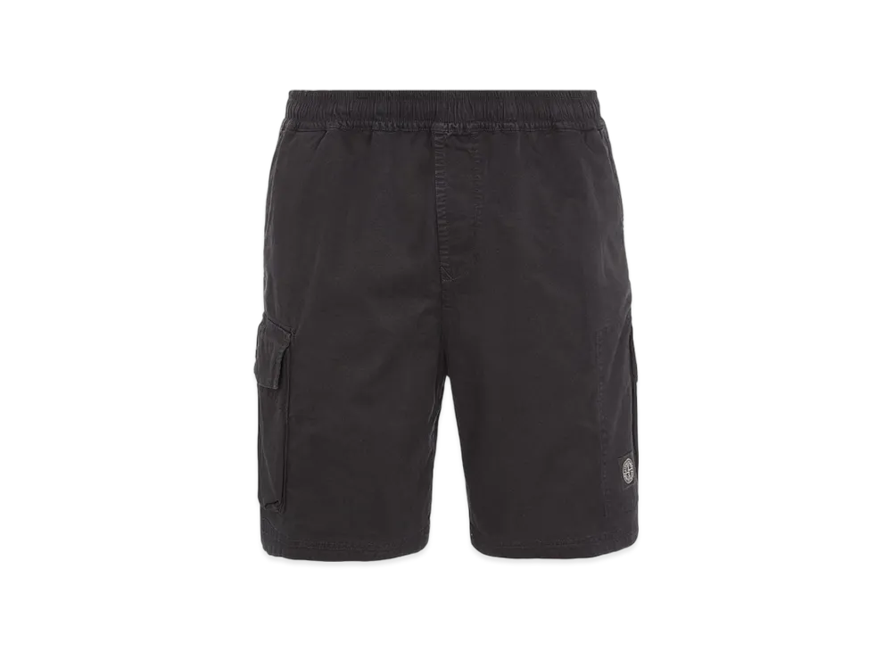 Stone Island L1304 Organic Cotton Old Treatment Cargo Bermuda Shorts - 23SS "Black"
