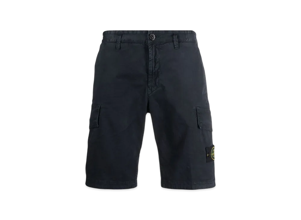 Stone Island L1204 Stretch Broken Twill Garment Dyed Old Effect Bermuda Shorts - 22SS "Navy Blue"