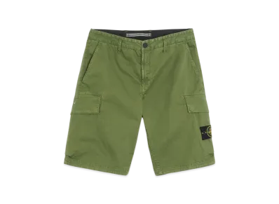 Stone Island L1204 Stretch Broken Twill Garment Dyed Old Effect Bermuda Shorts - 22SS "Olive Green"